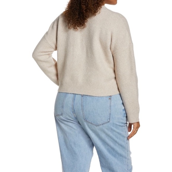 Nordstrom Cropped Cardigan - NWT - Beige Oatmeal - Picture 2 of 3